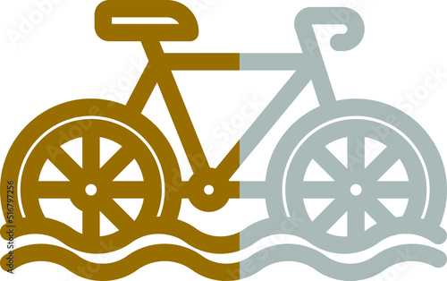 Water Tricycle Icon Style