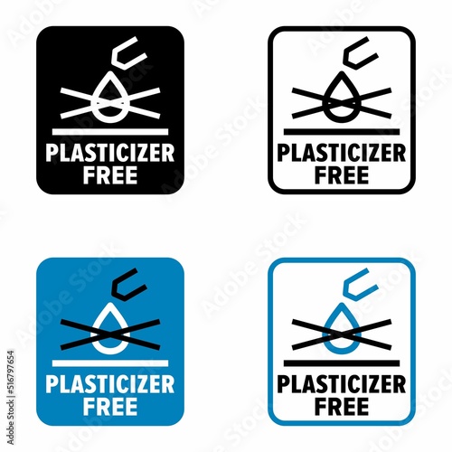 Tableau sur toile "Plasticizer Free" vector information sign