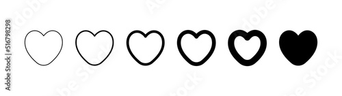 Heart icons. Set of heart pictogram. Valentine's day and love symbol.
