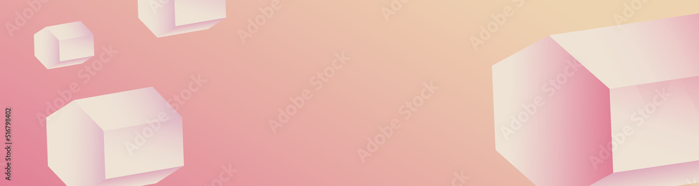 Fototapeta premium pastel peach gradient 3d geometric shapes on vector background