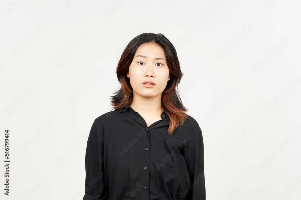 Angry face expression of Beautiful Asian Woman Isolated On White Background Angry face expression of Beautiful Asian Woman Isolated On White Background