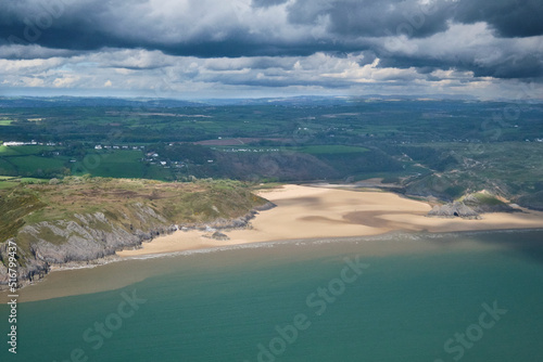 Three Cliffs Bay, The Gower, Aerial