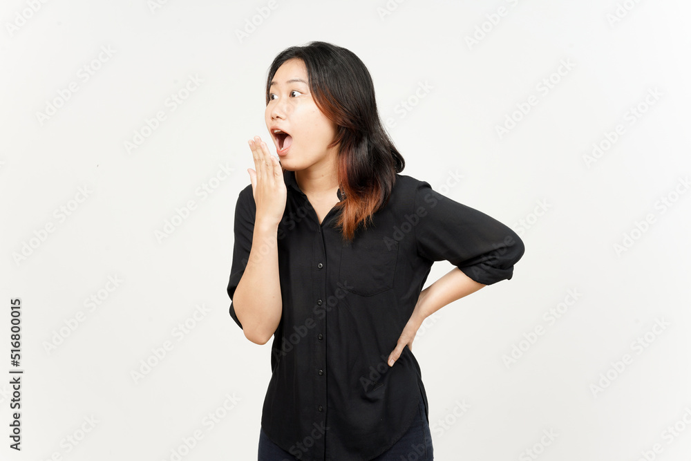 WOW exciting gesture of Beautiful Asian Woman Isolated On White Background WOW exciting gesture of Beautiful Asian Woman Isolated On White Background