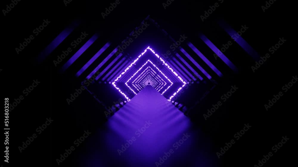 Neon purple painted square VJ loop tunnel background Neon purple painted square VJ loop tunnel background