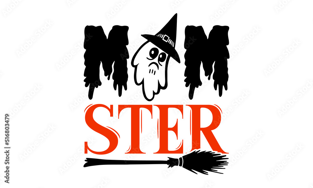 Fototapeta premium Mom Ster- Halloween T shirt Design, Hand lettering illustration for your design, Modern calligraphy, Svg Files for Cricut, Poster, EPS