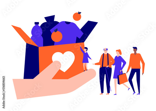 Charitable assistance - modern colorful flat design style illustration