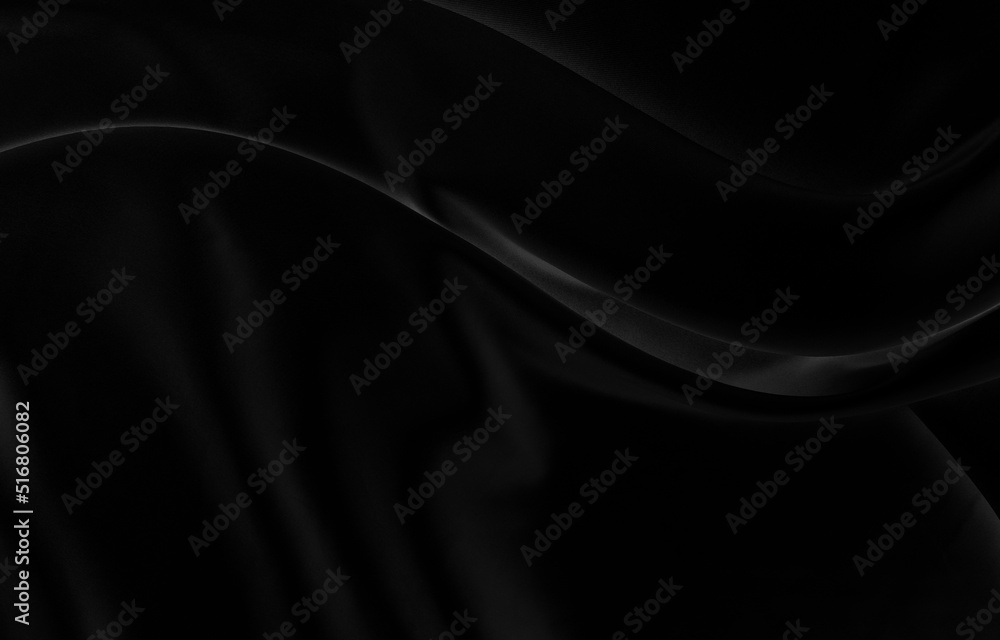Obraz premium Black gray satin dark fabric texture luxurious shiny that is abstract silk cloth background with patterns soft waves blur beautiful.