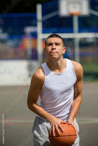 A Nineteen Year Old Teenage Boy Playing Basketball © Ben Gingell