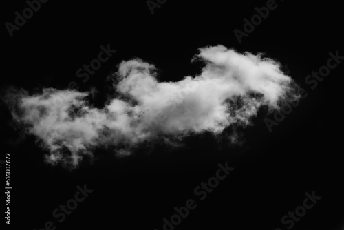 one white cumulus cloud on a black background