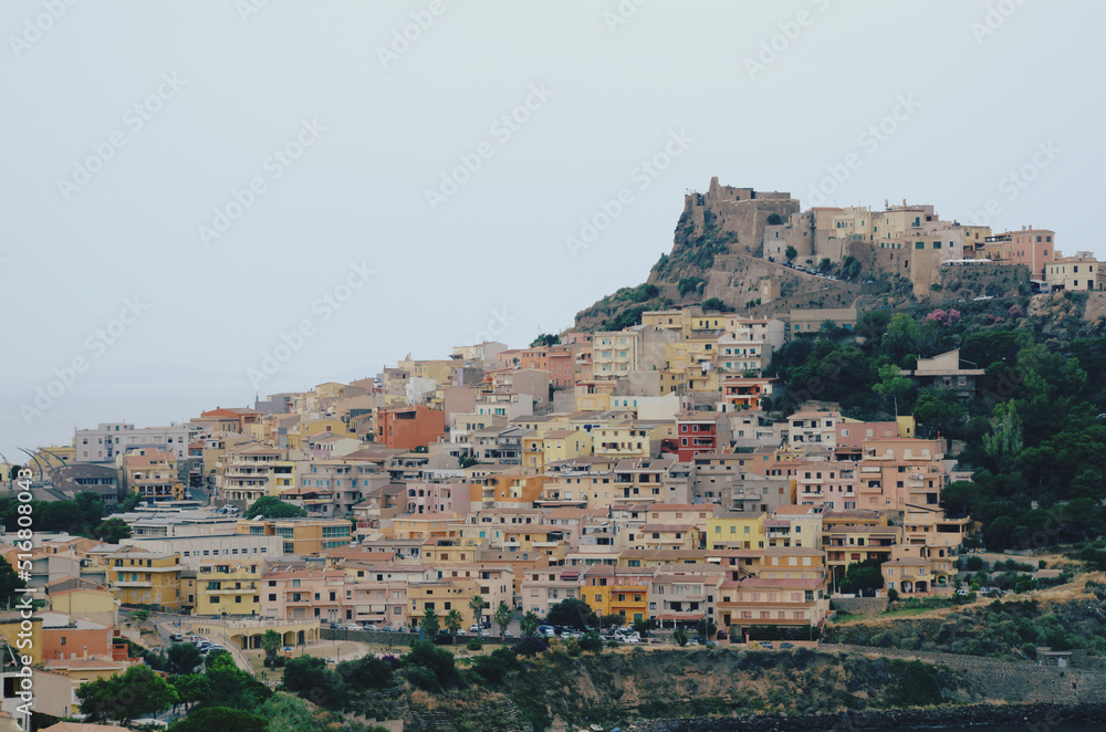 View of the coastal village Castelsardo, Sardinia, Italy
