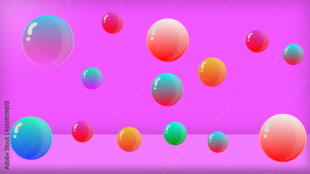 Shiny Balls falling down background