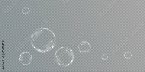 Bubble PNG. Set of realistic soap bubbles. Bubbles are located on a transparent background. Vector flying soap bubbles. Water glass bubble realistic png	
