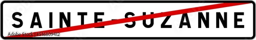 Fotografie Panneau sortie ville agglomération Sainte-Suzanne / Town exit sign Sainte-Suzann