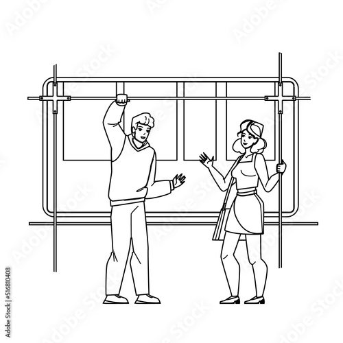 people bus vector. transport person, passenger travel, happy young public ride people bus character. people black line pencil drawing vector illustration