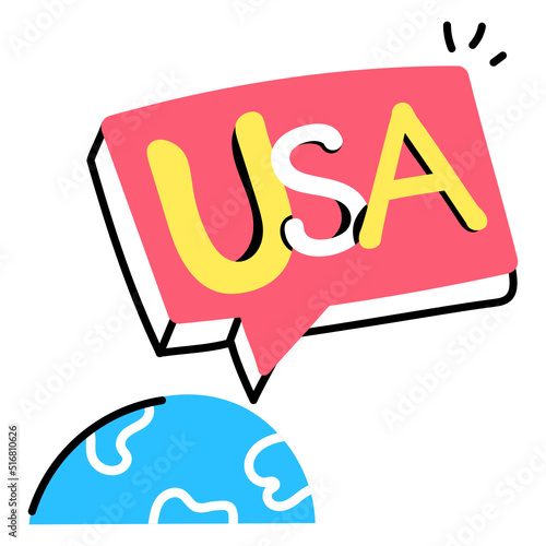 Creatively designed sticker of independence message 