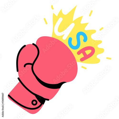 A scalable sticker of boxing glove 