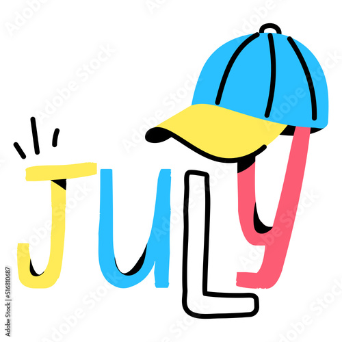 A cute sticker design of july 