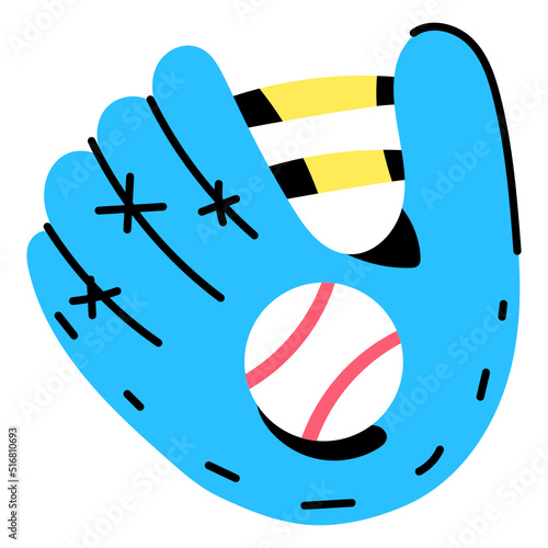 A handy sticker design of baseball glove 