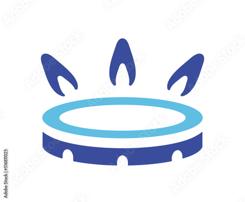 glowing gas burner icon- vector illustration