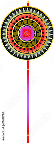 Traditional Sri Lankan decorative item Sesatha, mandala design, vector art, in Kandy Perahara