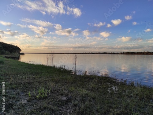 sunset over the river