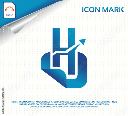 Creative letter h modern digital travel logo