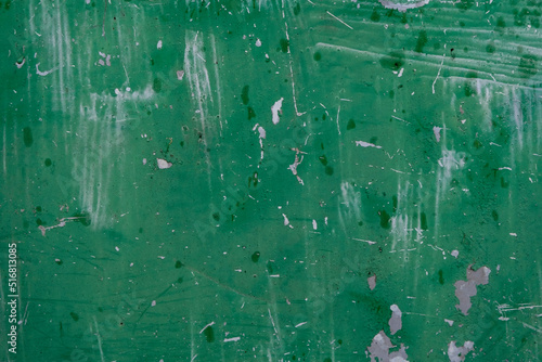 Green painted old metal sheet