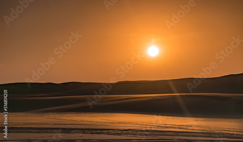Amazing golden sunset at siwa desert egypt