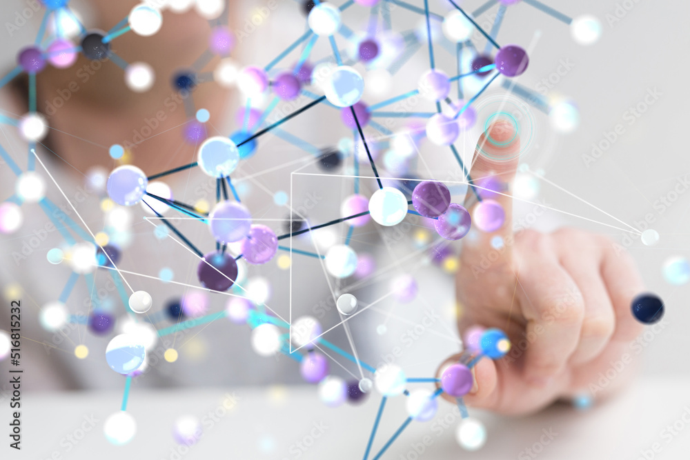 Neural network concept. Connected cells with links. Neural network concept. Connected cells with links.