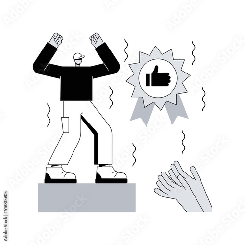 Honour abstract concept vector illustration. Show esteem, achievement award, high moral principles, college graduate, public respect, medal emblem, honour memorial, noble people abstract metaphor.