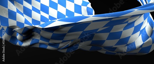 fine 3d image of classic waved bavaria flag