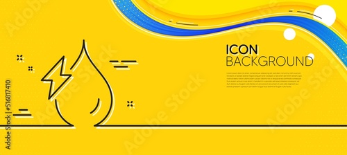 Hydroelectricity line icon. Abstract yellow background. Hydroelectric energy type sign. Water power symbol. Minimal hydroelectricity line icon. Wave banner concept. Vector