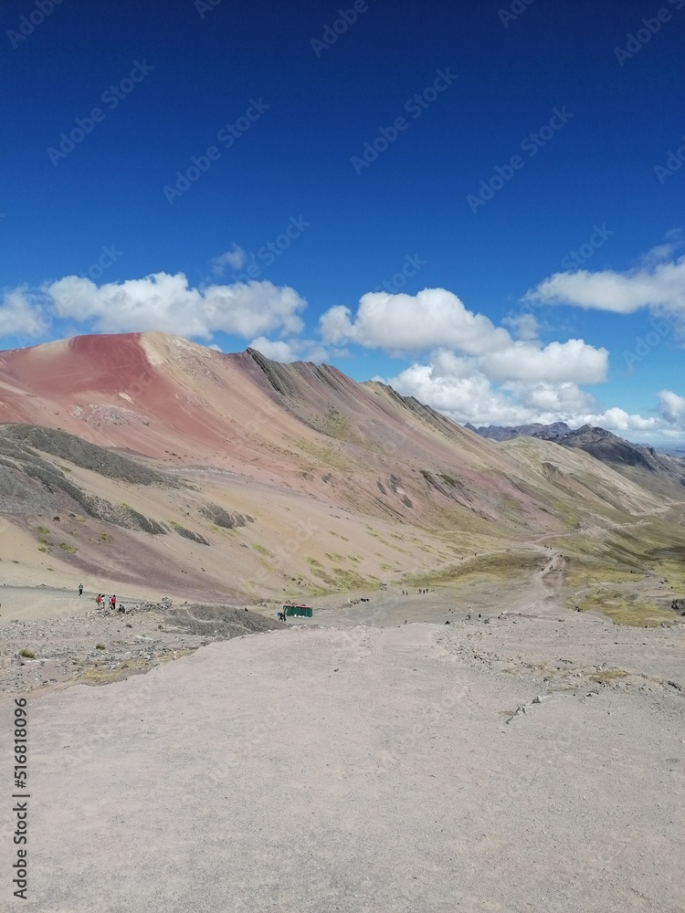 The colorful Rainbow Mountain Vinicunca in Peru 