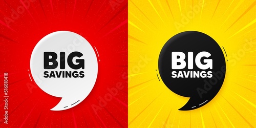 Big savings tag. Flash offer banner with quote. Special offer price sign. Advertising discounts symbol. Starburst beam banner. Big savings speech bubble. Vector
