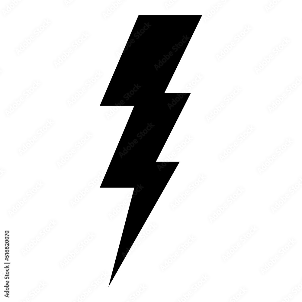 Lightning icon isolated on white background Lightning icon isolated on white background