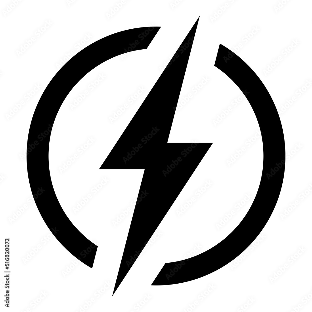 Lightning icon isolated on white background Lightning icon isolated on white background