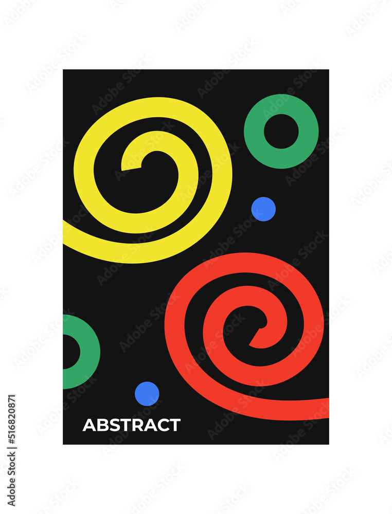 Abstract poster on black background. Simple geometry object. Flyer design template. Business cover in minimalistic style. Vector illustration Abstract poster on black background. Simple geometry object. Flyer design template. Business cover in minimalistic style. Vector illustration