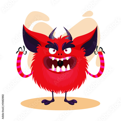 vector cartoon red devil cartoon character icon illustration good for logo, emoticon, icon, background