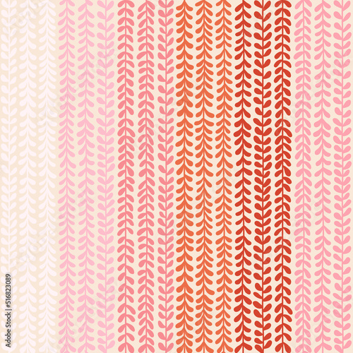 Vector stripe leaves seamless pattern background. Perfect for fabric, scrapbooking, wallpaper projects.
