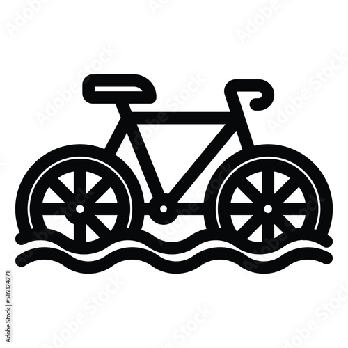 Water Tricycle Icon Style