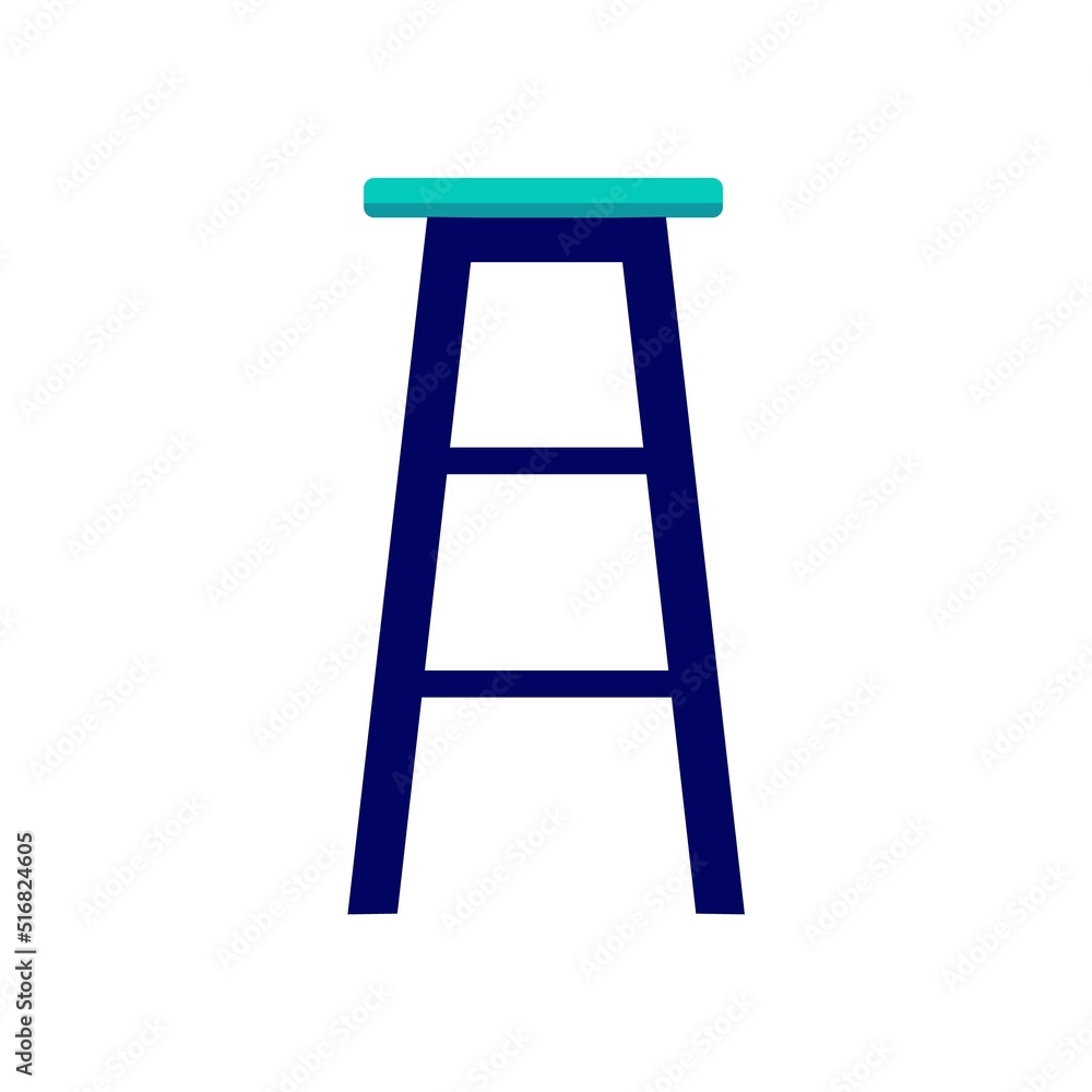 Icon of flat tall chair for bar. Vector illustration Icon of flat tall chair for bar. Vector illustration