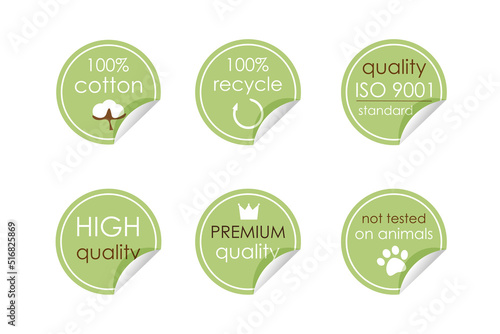 Set of Round Product Quality Stickers