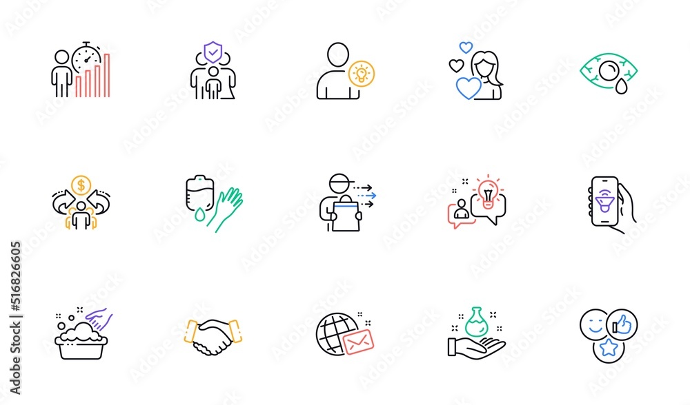 Blood, Food delivery and Chemistry lab line icons for website, printing. Collection of Like, Handshake, User idea icons. Sharing economy, Idea, Hand washing web elements. Music app. Vector Blood, Food delivery and Chemistry lab line icons for website, printing. Collection of Like, Handshake, User idea icons. Sharing economy, Idea, Hand washing web elements. Music app. Vector