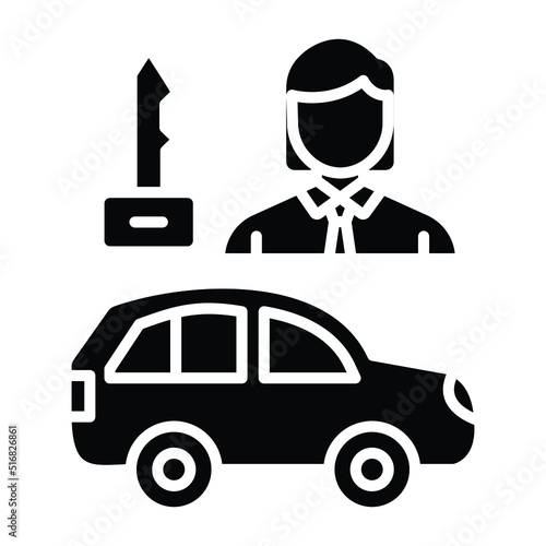 Car Saleswoman Icon Style
