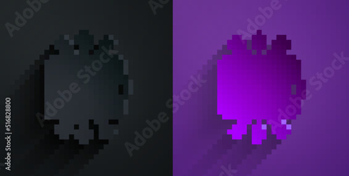 Paper cut Cryptocurrency wallet icon isolated on black on purple background. Wallet and bitcoin sign. Mining concept. Money, payment, cash, pay icon. Paper art style. Vector