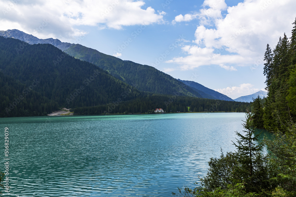 Lake antholz, a beautiful lake in South Tyrol