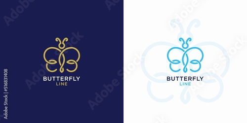 Minimalist luxury butterfly logo with letter bb design