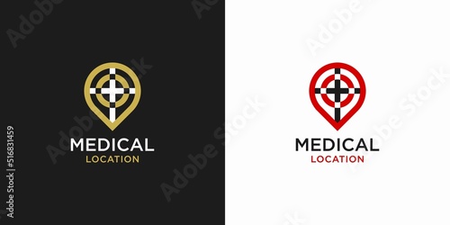 Minimalist luxury medical location logo