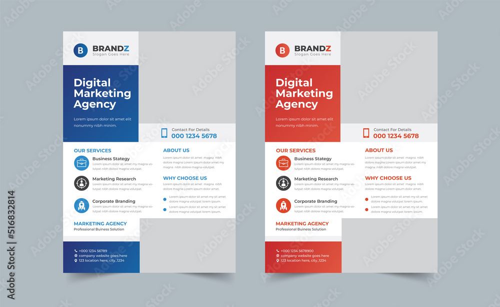 Corporate business flyer template design with blue, orange, magenta, red and yellow colors. Marketing, business proposal, promotion, advertising, publication, cover page, etc. Corporate business flyer template design with blue, orange, magenta, red and yellow colors. Marketing, business proposal, promotion, advertising, publication, cover page, etc.