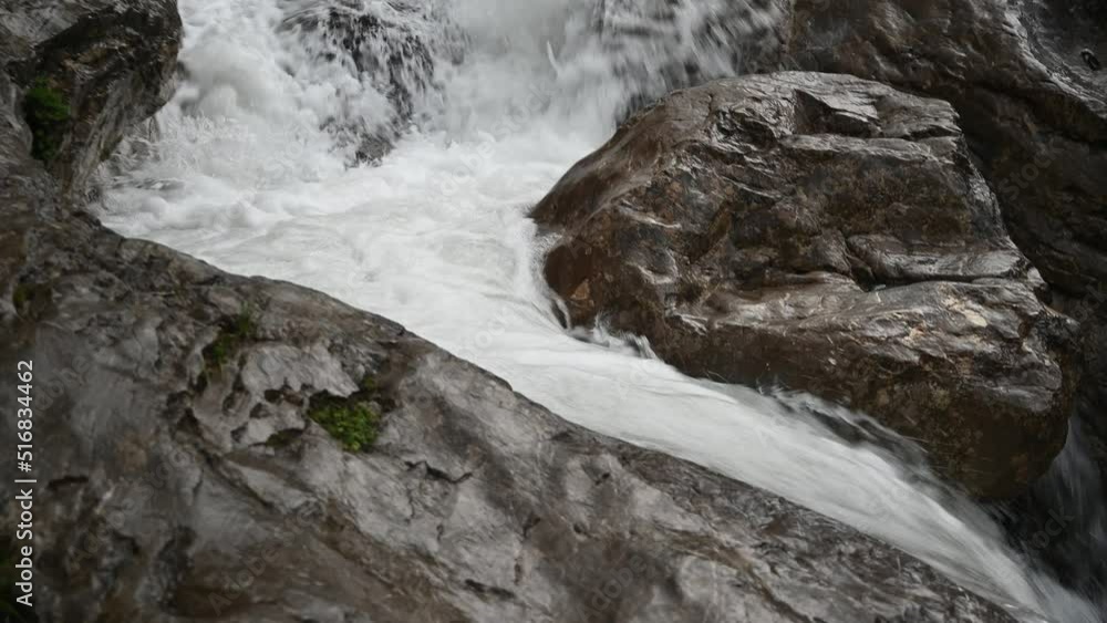 waterfall in the mountains moving water down stream 4k 5k slow motion, moving image, b-roll waterfall in the mountains moving water down stream 4k 5k slow motion, moving image, b-roll